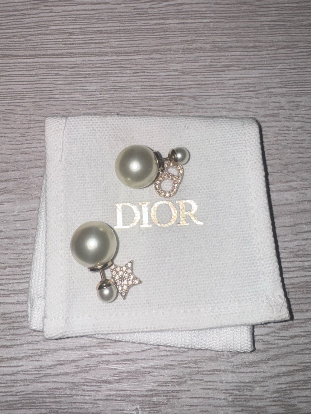 Dior Tribales Earrings Gold & White
